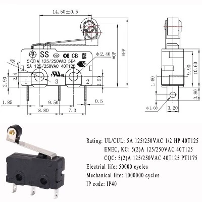 Micro Switch with roller level- Micro Switch with roller level-